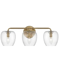 Possini Euro Design Possini Euro Mabel 22 3/4"W Aged Brass Glass 3-Light Bath Light