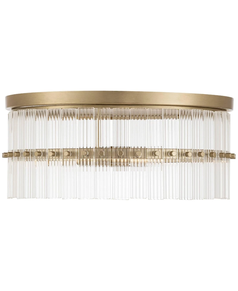 Possini Euro Design Possini Euro Emerson 15" Wide Matte Brass Glass 3-Light Ceiling Light