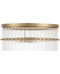 Possini Euro Design Possini Euro Emerson 15" Wide Matte Brass Glass 3-Light Ceiling Light