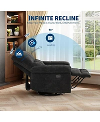 gaomon Recliner Chair, 360 Swivel Rocker Glider Nursery Chair with Padded Armrest and Deep Seat, Chenille Upholstered Reclining Sofa Chair.