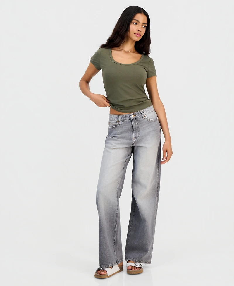 Celebrity Pink Juniors' Curvy Baggy Wide-Leg Jeans