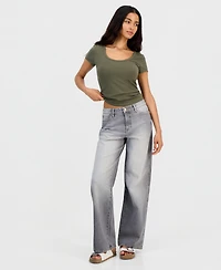 Celebrity Pink Juniors' Curvy Baggy Wide-Leg Jeans