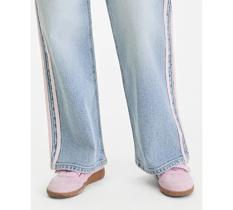 Celebrity Pink Juniors' Side-Striped Wide-Leg Jeans