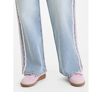 Celebrity Pink Juniors' Side-Striped Wide-Leg Jeans