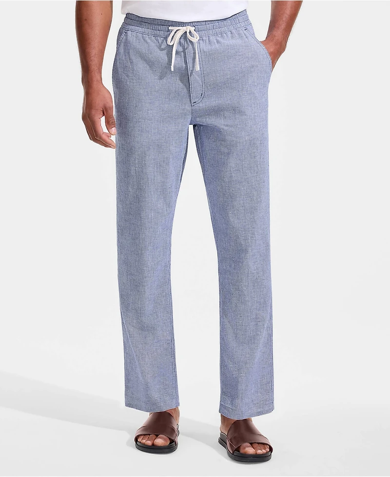 Lands' End Men's Linen Blend Pull On Deck Pant
