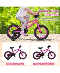 Slickblue Kids Bicycle with Adjustable Seat and Removable Wheels