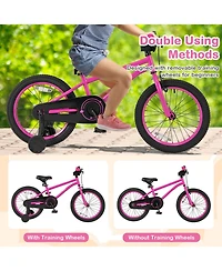 Slickblue Kids Bicycle with Adjustable Seat and Removable Wheels