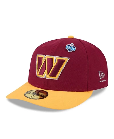 New Era Men's Burgundy/Gold Washington Commanders 2026 Nfl Draft Pre-Curved 59FIFTY Fitted Hat