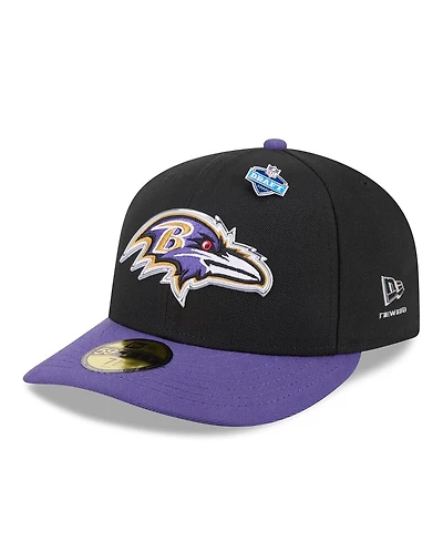 New Era Men's Black/Purple Baltimore Ravens 2026 Nfl Draft Pre-Curved 59FIFTY Fitted Hat