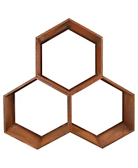 Indoor/Outdoor Heavy-Duty Steel Hexagon Honeycomb Fire Pit or Fireplace Firewood Log Rack Holder - 30
