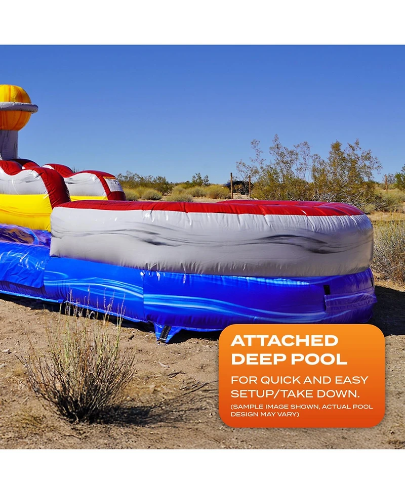 JumpOrange 19 Astronaut Commercial Grade Water Slide with Splash Pool for Kids and Adults (with Blower), Outdoor Indoor, Wet Dry Use, Tall Inflatable