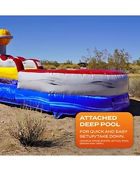 JumpOrange 19 Astronaut Commercial Grade Water Slide with Splash Pool for Kids and Adults (with Blower), Outdoor Indoor, Wet Dry Use, Tall Inflatable