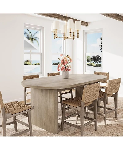 gaomon Oval Dining Table for 6-8 People, Long Large Kitchen Table with Thick Sturdy Wooden Base