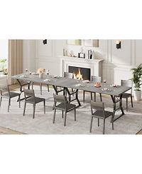 gaomon 6-8 Person Industrial Farmhouse Long Wooden Dining Table