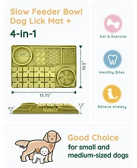 Aronkl Silicone Slow Feeder Lick Mat Interactive Puzzle Toy for Dogs & Cats
