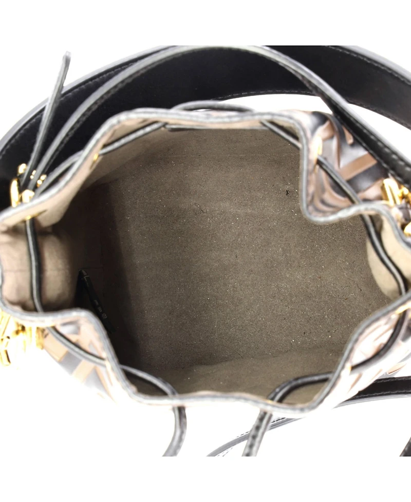 Pre-Owned Fendi Mini Mon Tresor Bucket Bag Zucca Embossed Leather