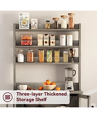 gaomon 6-Tier Farmhouse Baker s Rack with Power Outlet Kitchen Pantry Hutch
