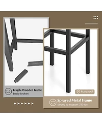 Gymax 4PCS 26'' Bar Stool Set w/Metal Frame Footrest Backless Counter Height Stool Brown