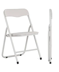 gaomon 5-Piece Folding Card Table and Chair Set- Upholstered- Durable Metal Frame- for Eating Reading Playing