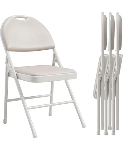 gaomon Dining Chair Aptliton Set of 4 Black High Back Folding Chairs Pu Leather Foldable Chairs for Kitchen Dining Room