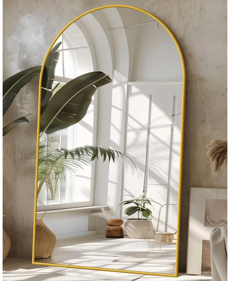 Antok Full Length Mirror, 78"x38" Floor Mirror, Arch Floor Standing Mirror Freestanding Arch Full Body with Stand for Bedroom
