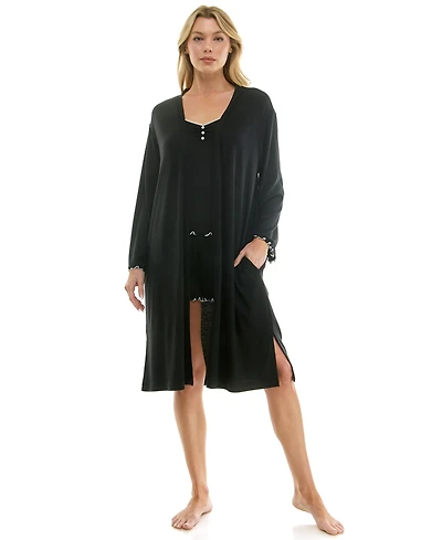Sincerely Jules Women's Long-Sleeve Cardigan, Sleeveless Tank Top and Pull-On Shorts, 3Pc Set