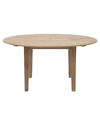 Bristol 5-Pc. Teak Wood Round Dining Set (Dining Table with Lazy Susan, Agate Lite Stacking Chairs), Created for Macy's