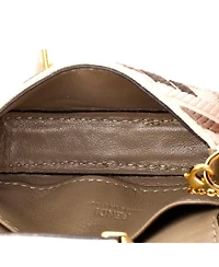 Pre-Owned Fendi Nano Chain Baguette Charm Bag Zucca Canvas