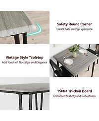 gaomon 2-Person Compact Modern Dining Table Set with Cushioned Chairs
