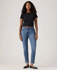 Womens Relaxed Boyfriend Tapered Leg Jeans