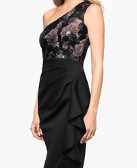 Betsy & Adam Petite One-Shoulder Midi Dress