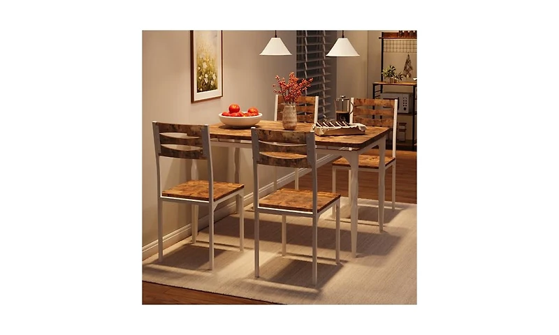 gaomon 5-Piece 4-Person Farmhouse Style Dining Table Set