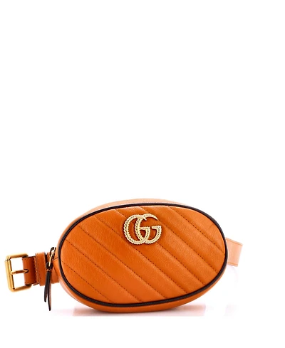 Pre-Owned Gucci Gg Marmont Belt Bag Diagonal Quilted Leather