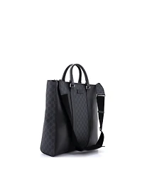 Pre-Owned Gucci Tall Convertible Tote Gg Coated Canvas and Leather