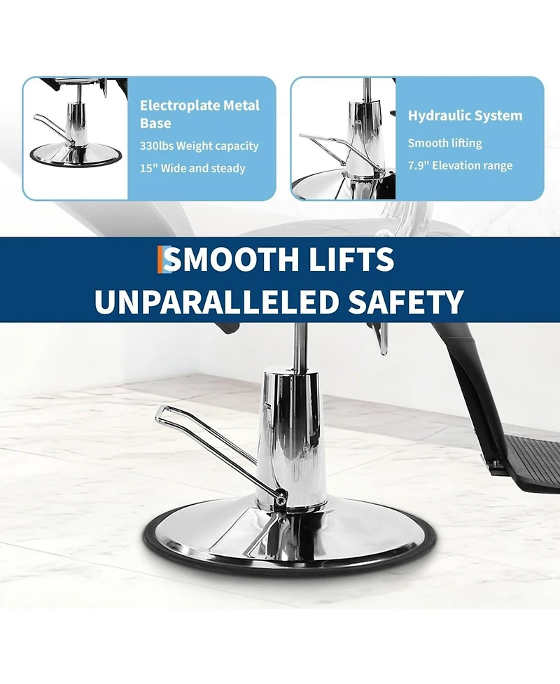 gaomon Barbers Chairs,360 Degree Rotating Shampoo Chair for Hair Stylist,Reclining Salon Chair with Heavy Duty Hydraulic Pump,Spa Beauty Equipment