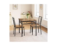 gaomon 3-Piece 2-Person Retro Square Dining Table Set
