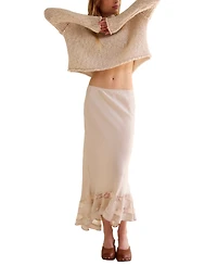 Free People Women's Long Lost Lover Slip A-Line Polyester Skirt