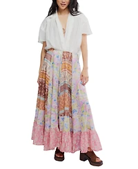Free People Women's Santa Eulalia Printed Pull-On Cotton Maxi Skirt