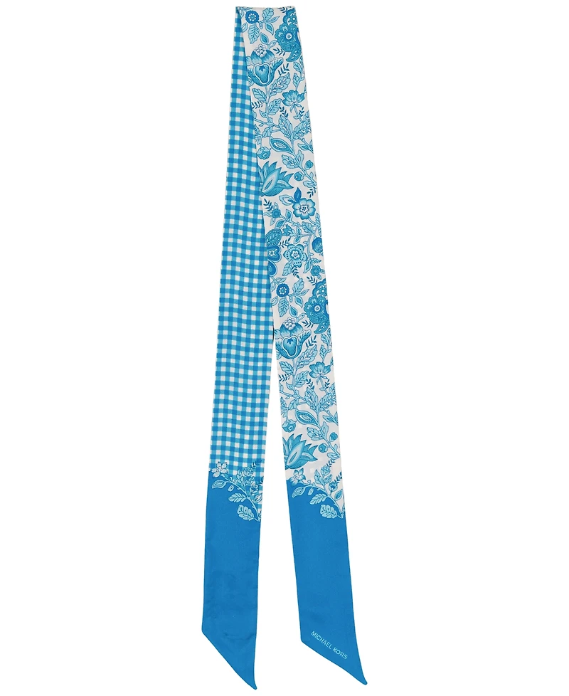 Michael Kors Medallion Fleur Silk Skinny Scarf