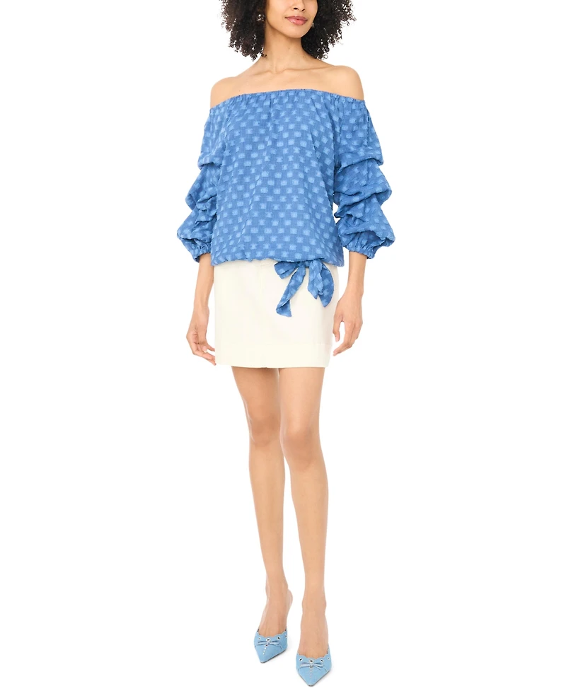 Vince Camuto Women's Off-The-Shoulder Bubble Sleeve Blouse
