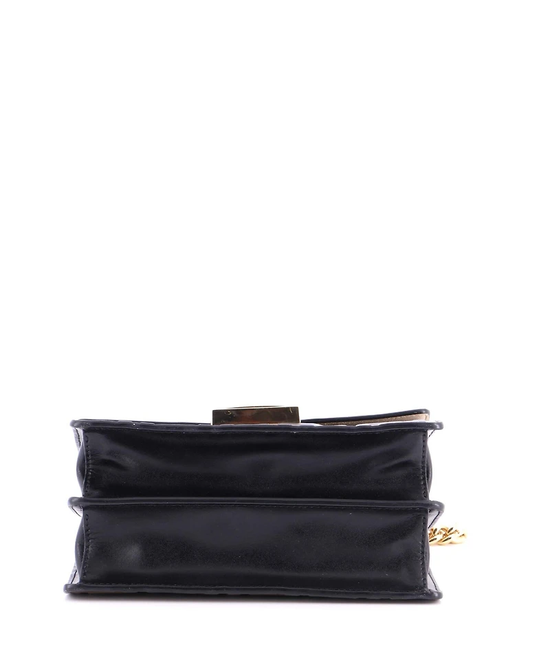 Pre-Owned Fendi Small Kan U Shoulder Bag Zucca Embossed Leather