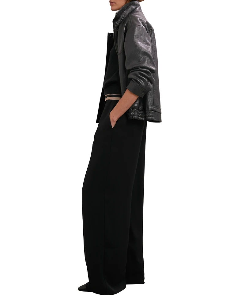 Reiss Women's Elasticated-Waist Wide-Leg Pants