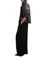 Reiss Women's Elasticated-Waist Wide-Leg Pants