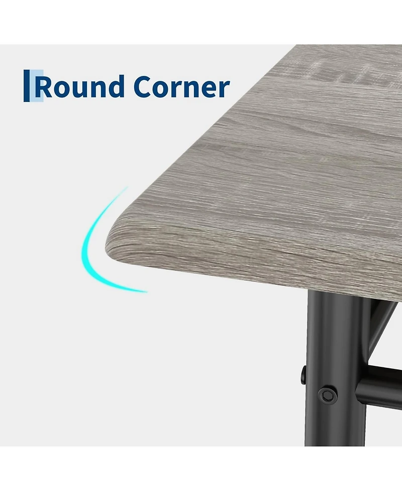 gaomon 5 Piece Dining Table Set for 4, Wooden Industrial Rectangular Kitchen Dinner Table w/ 4 Upholstered High Back Chairs Set, Sturdy Metal Frame