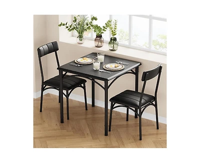 gaomon 3-Piece 2-Person Modern Square Dining Table Set