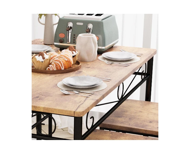gaomon 4-Person Modern Farmhouse Compact Dining Table Set