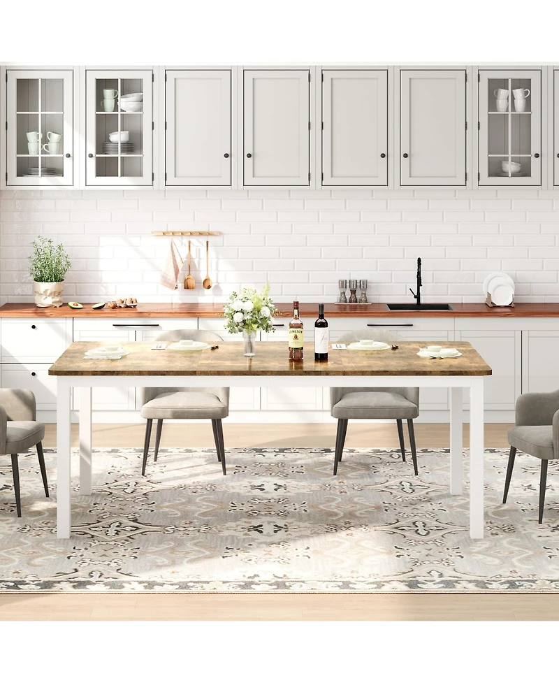 gaomon Modern Industrial 6-8 Person Rectangular Dining Table