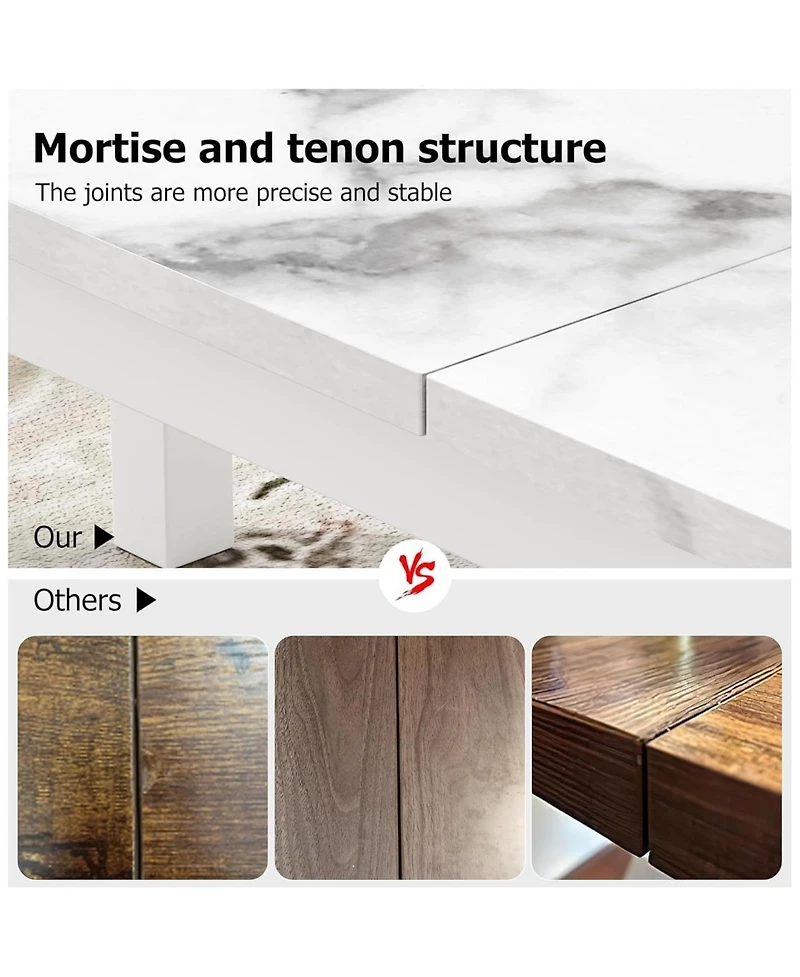 gaomon Modern Industrial 6-8 Person Rectangular Dining Table