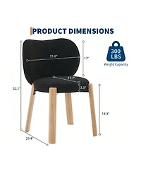 gaomon Dining Chair 2PCS Home Plush Makeup Vanity Chair for Kitchen Dining Room