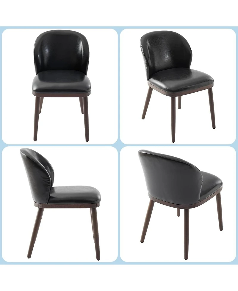gaomon Upholstered Dining Chairs Set of 2, Stylish Kitchen Chairs with Solid Wooden Legs